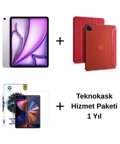 Edu Set 2 iPad Air M3 Mor Zore Kırmızı Kılıf Lito Ekran Koruyucu Teknokask 1 Yıl