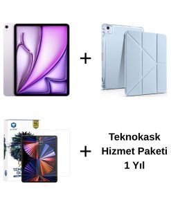 Edu Set 2 iPad Air M3 Mor Zore Mavi Kılıf Lito Ekran Koruyucu Teknokask 1 Yıl