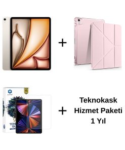 Edu Set 2 iPad Air M3 Yıldız Işığı Zore Rose Gold Kılıf Lito Ekran Koruyucu Teknokask 1 Yıl
