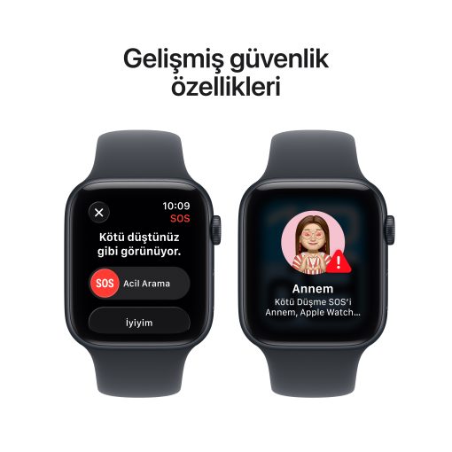 Apple Watch SE 3 GPS 40mm Gece Yarısı Spor Kordon Güvenlik