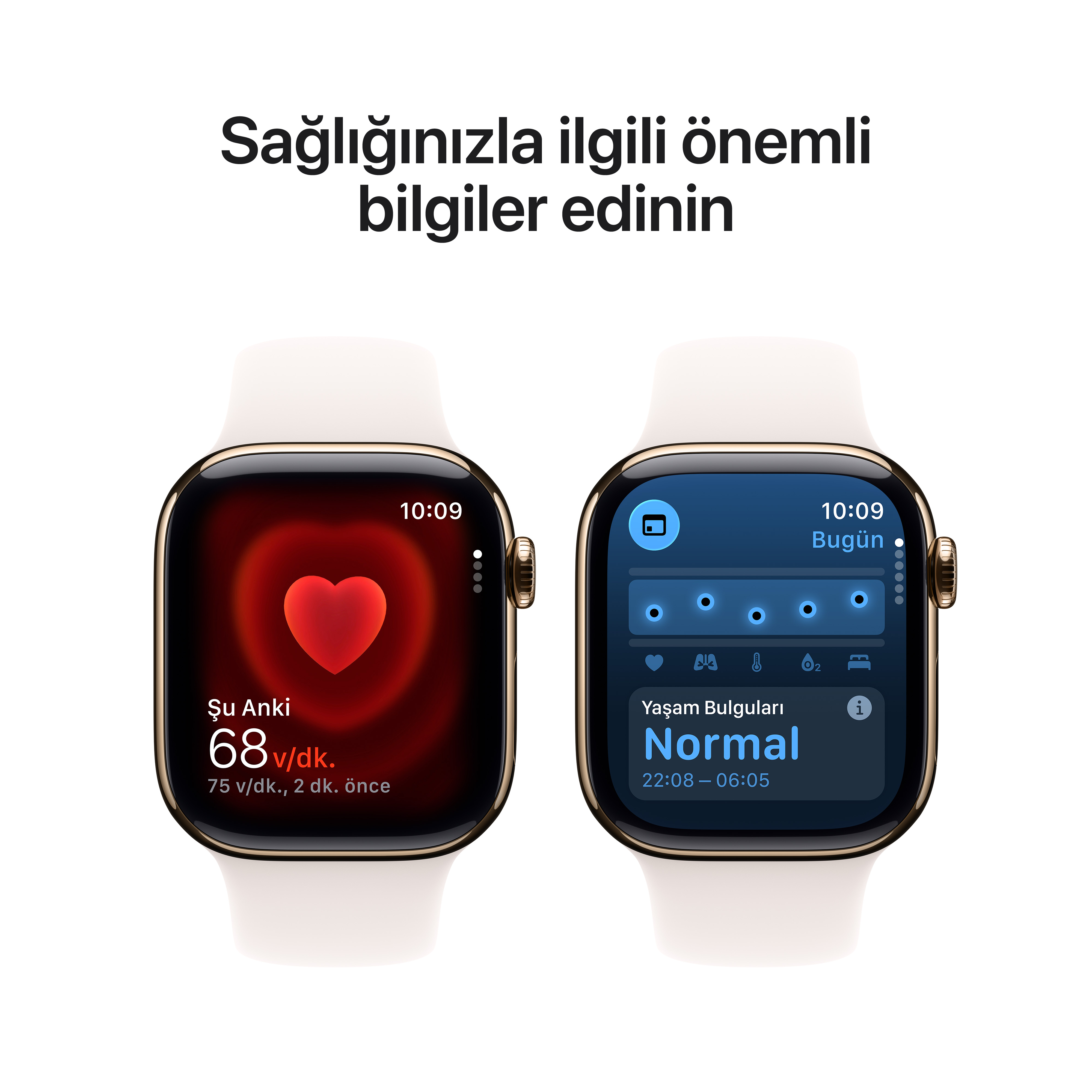 Apple Watch Series 11 GPS + Cellular Altın Titanyum Spor Kordon Sağlık