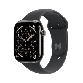 Apple Watch Series 11 GPS + Cellular 42mm Arduvaz Titanyum Kasa Siyah Spor Kordon S/M MF8R4TU/A