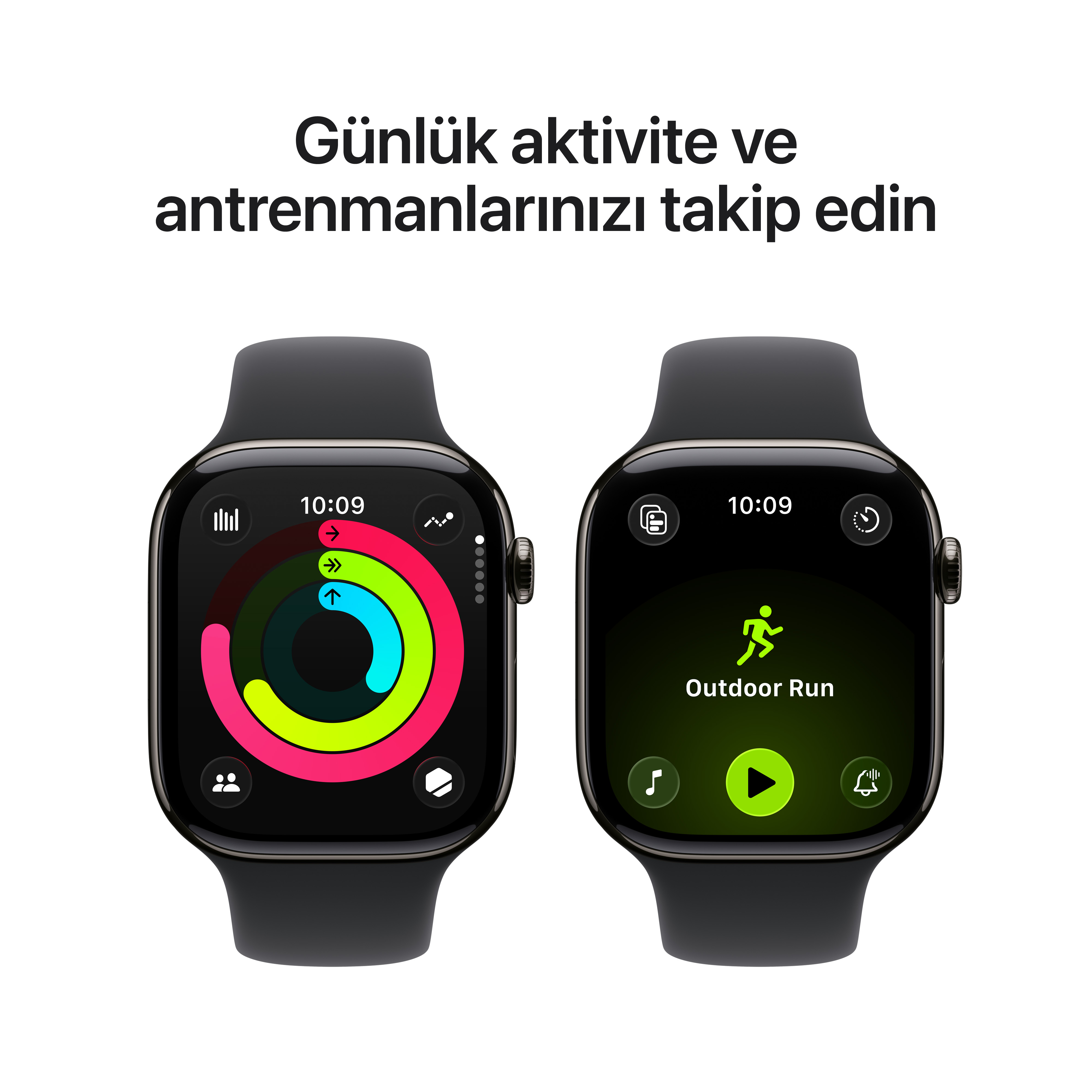 Apple Watch Series 11 GPS + Cellular Arduvaz Titanyum Spor Kordon Aktivite