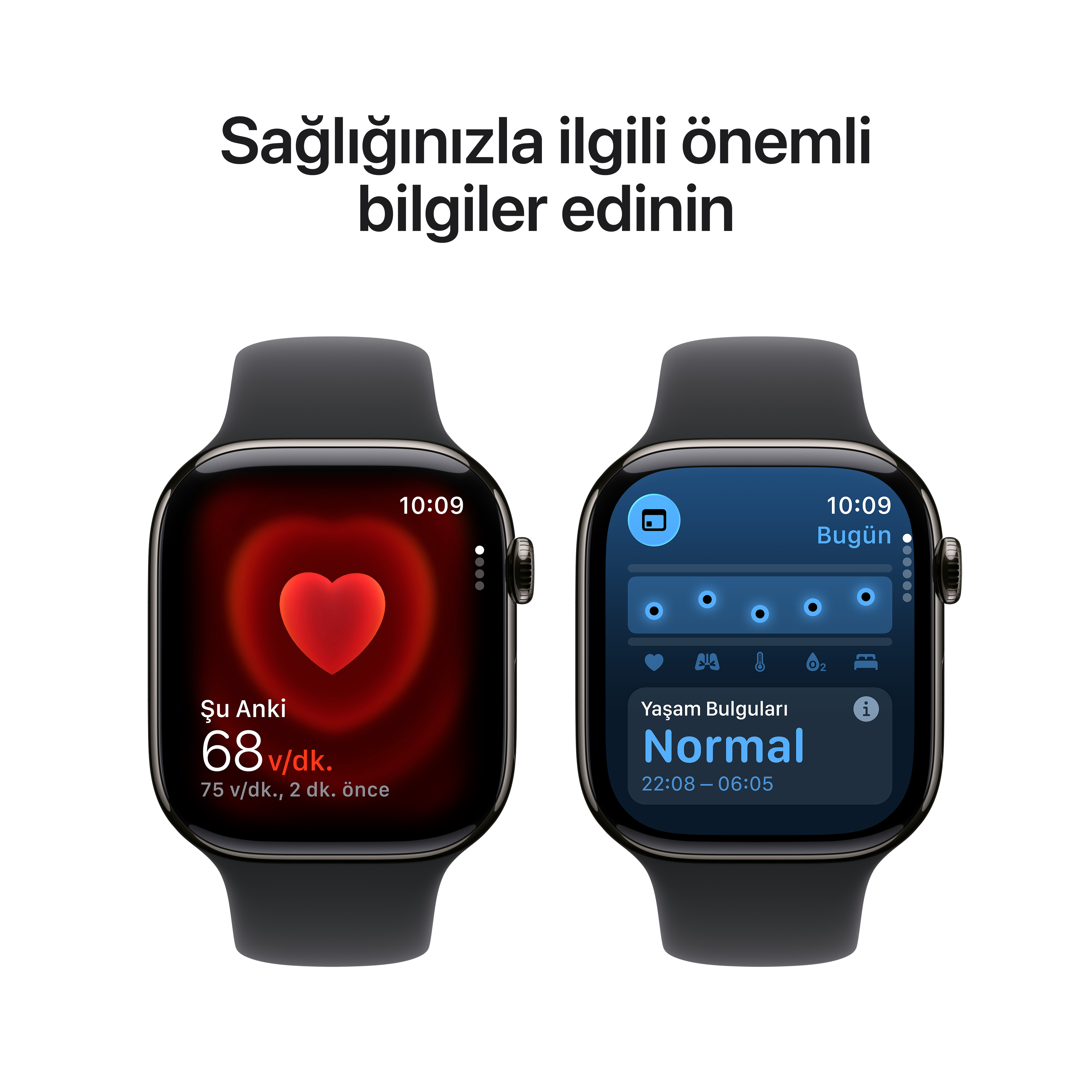 Apple Watch Series 11 GPS + Cellular Arduvaz Titanyum Spor Kordon Sağlık