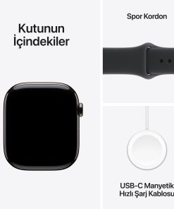 Apple Watch Series 11 GPS + Cellular Arduvaz Titanyum Spor Kordon Kutu İçeriği