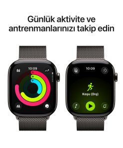 Apple Watch Series 11 GPS + Cellular Arduvaz Titanyum Milano Loop Aktivite