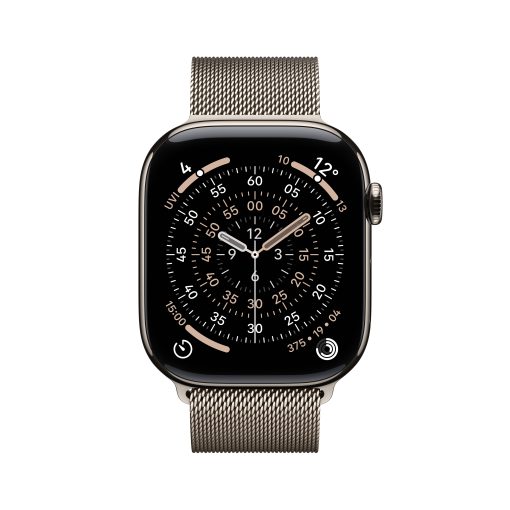 Apple Watch Series 11 GPS + Cellular Natürel Titanyum Milano Loop Ekran