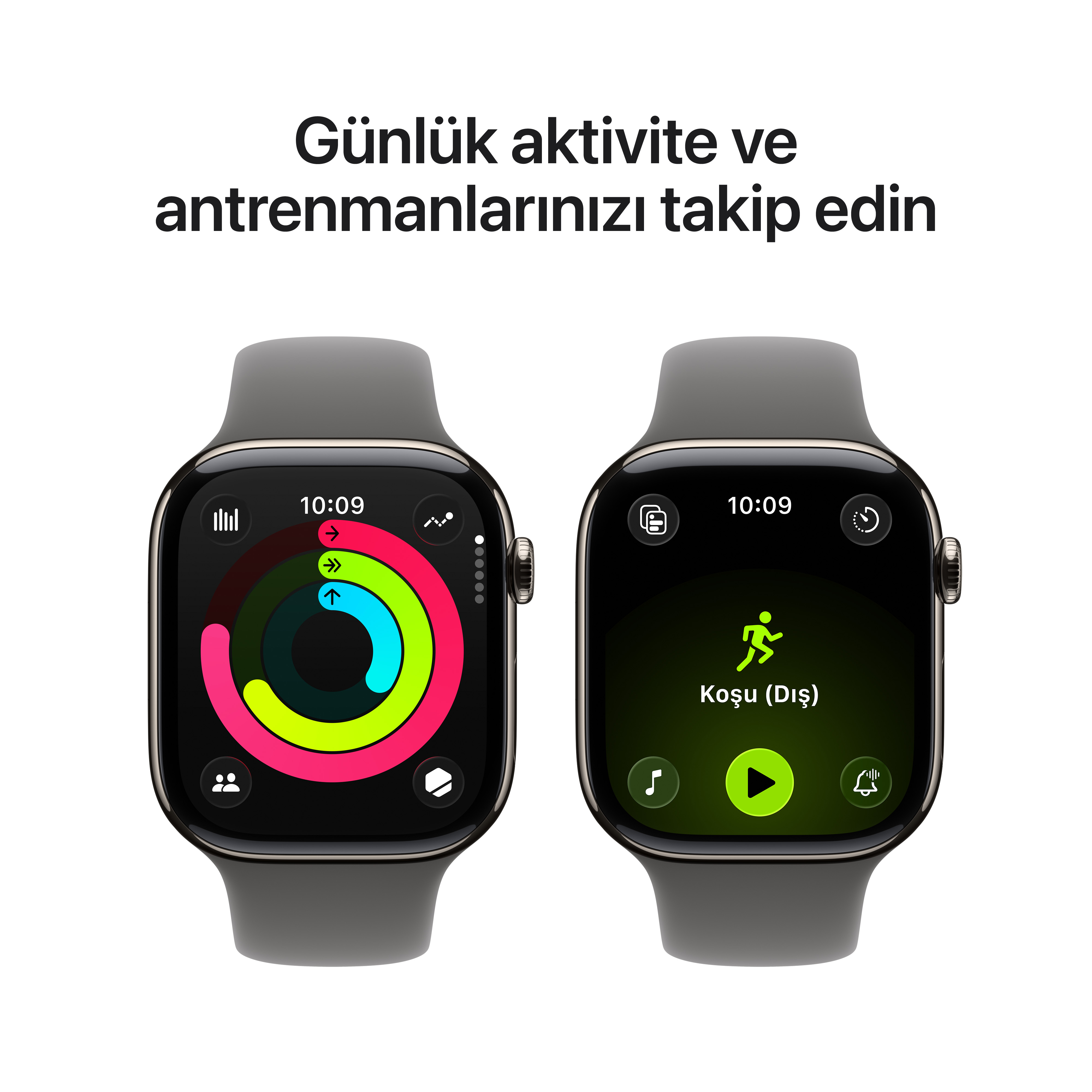 Apple Watch Series 11 GPS + Cellular Natürel Titanyum Taş Grisi Kordon Aktivite