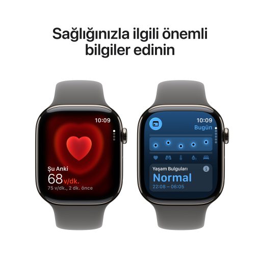 Apple Watch Series 11 GPS + Cellular Natürel Titanyum Taş Grisi Kordon Sağlık