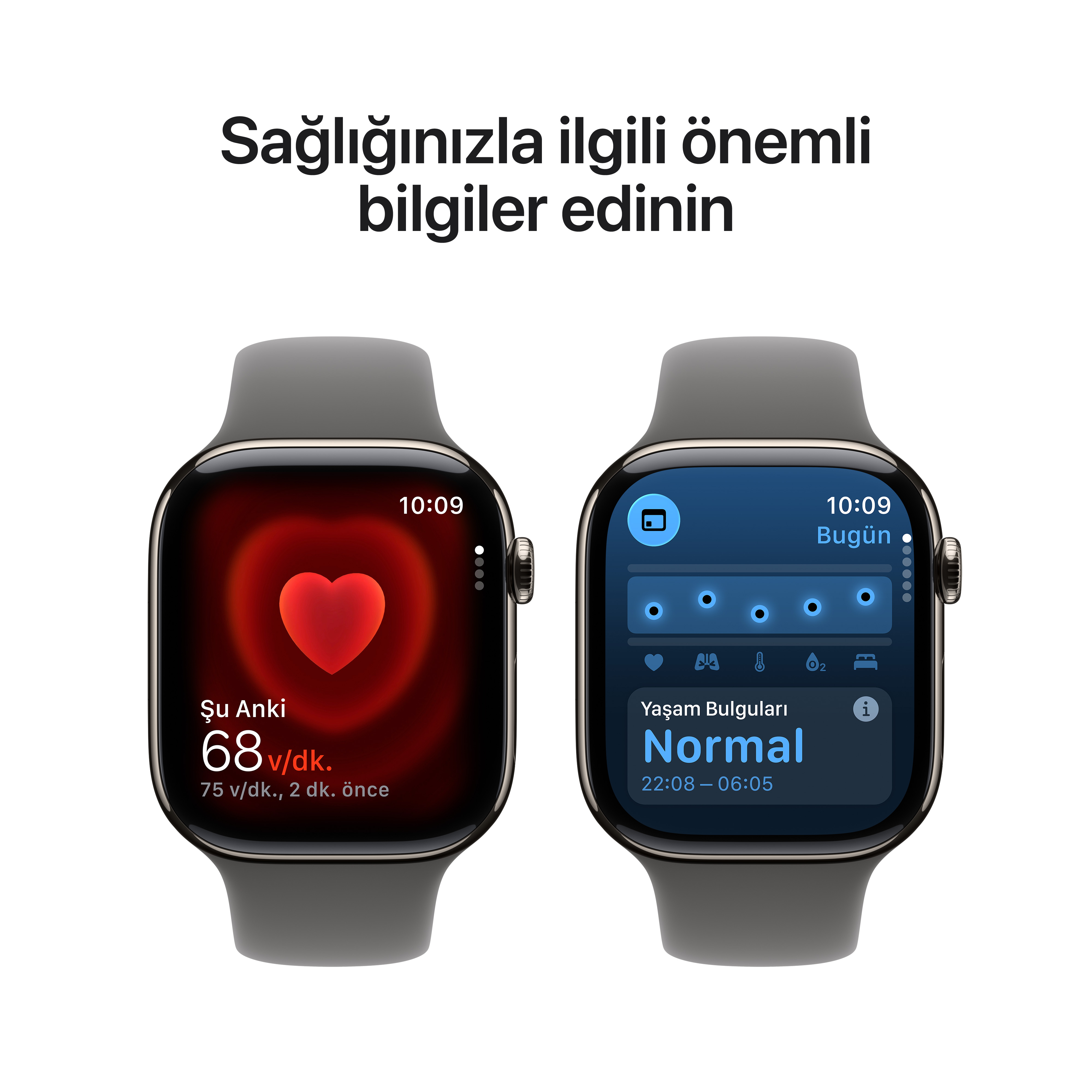 Apple Watch Series 11 GPS + Cellular Natürel Titanyum Taş Grisi Kordon Sağlık