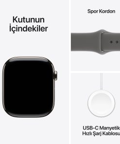 Apple Watch Series 11 GPS + Cellular Natürel Titanyum Taş Grisi Kordon Kutu İçeriği