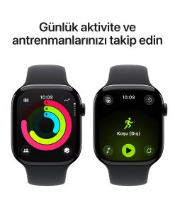Apple Watch Series 11 42mm GPS Simsiyah Alüminyum Kasa Antrenman