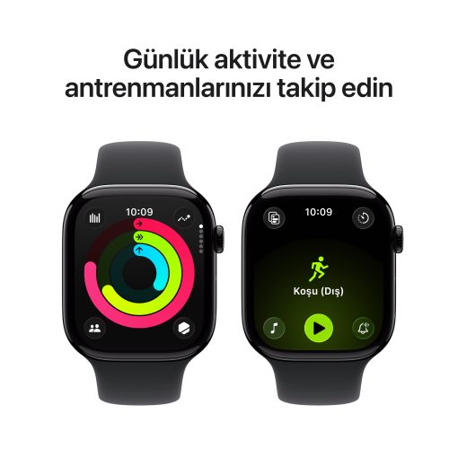 Apple Watch Series 11 42mm GPS Simsiyah Alüminyum Kasa Antrenman