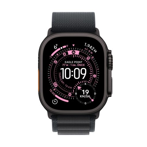 Apple Watch Ultra 3 Siyah Titanyum Alpine Loop Ekran