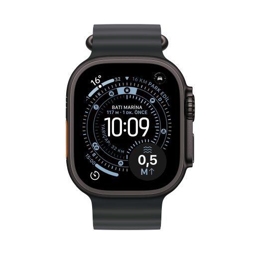 Apple Watch Ultra 3 Siyah Titanyum Ocean Kordon Ekran