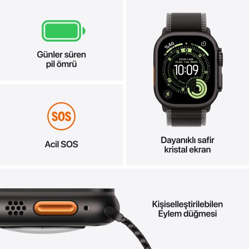 Apple Watch Ultra 3 Naturel Titanyum Ocean Kordon Özellikler