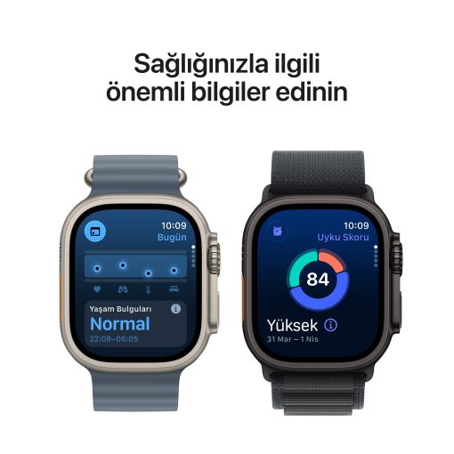 Apple Watch Ultra 3 Naturel Titanyum Ocean Kordon Sağlık