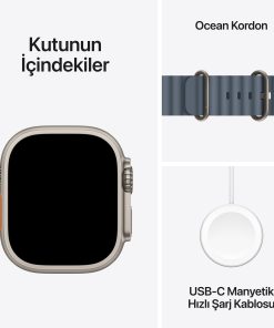 Apple Watch Ultra 3 Naturel Titanyum Ocean Kordon Kutu İçeriği