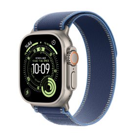 Apple Watch Ultra 3 GPS + Cellular 49mm Natürel Titanyum Kasa Mavi/Parlak Mavi Trail Loop S/M MEWR4TU/A