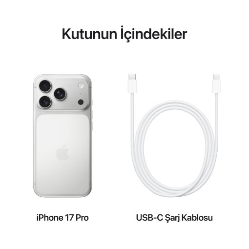 iPhone 17 Pro Gümüş Kutu İçeriği