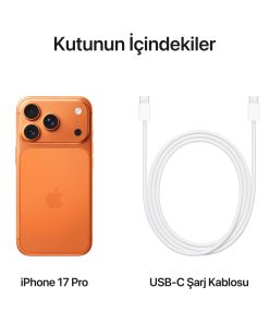 iPhone 17 Pro Kozmik Turuncu Kutu İçeriği