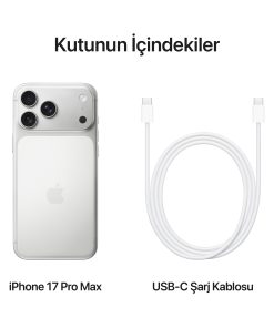 iPhone 17 Pro Max Gümüş Kutu İçeriği