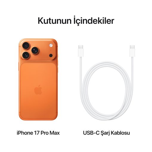 iPhone 17 Pro Max Kozmik Turuncu Kutu İçeriği