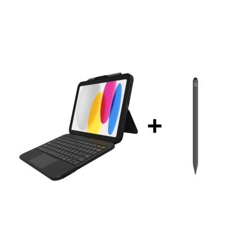 iPad Aksesuar Seti - Zagg Tough Keys 11 inç / Pro Stylus Kalem Gri