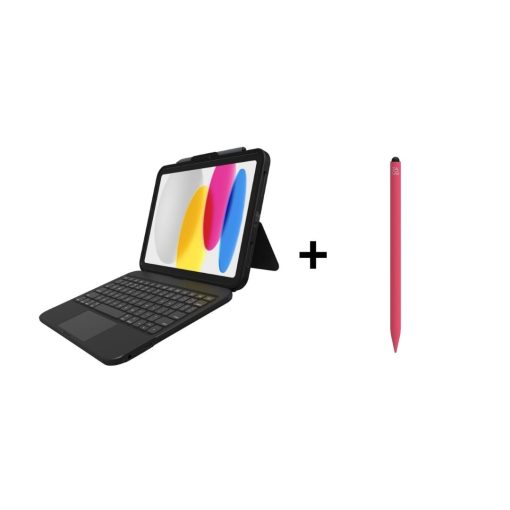 iPad Aksesuar Seti - Zagg Tough Keys 11 inç / Pro Stylus Kalem Pembe