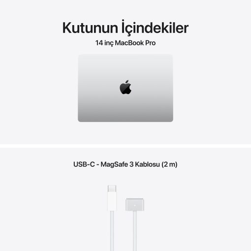 MacBook Pro 14 inç M5 Gümüş Kutu İçeriği