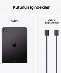 iPad Pro 11 inç Wi-Fi + Cellular Uzay Siyahı Kutu İçeriği