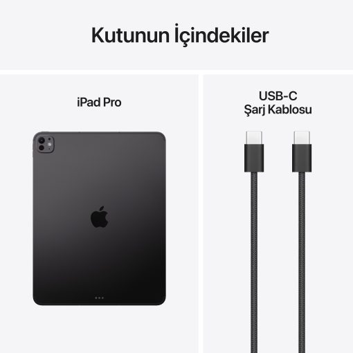 iPad Pro 13 inç Cell M5 Uzay Siyahı Kutu İçeriği