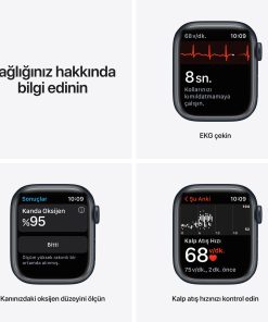 Apple Watch S7 Gece Yarısı Alüminyum Kasa Spor Kordon MKMX3TU/A Sağlık Özellikleri