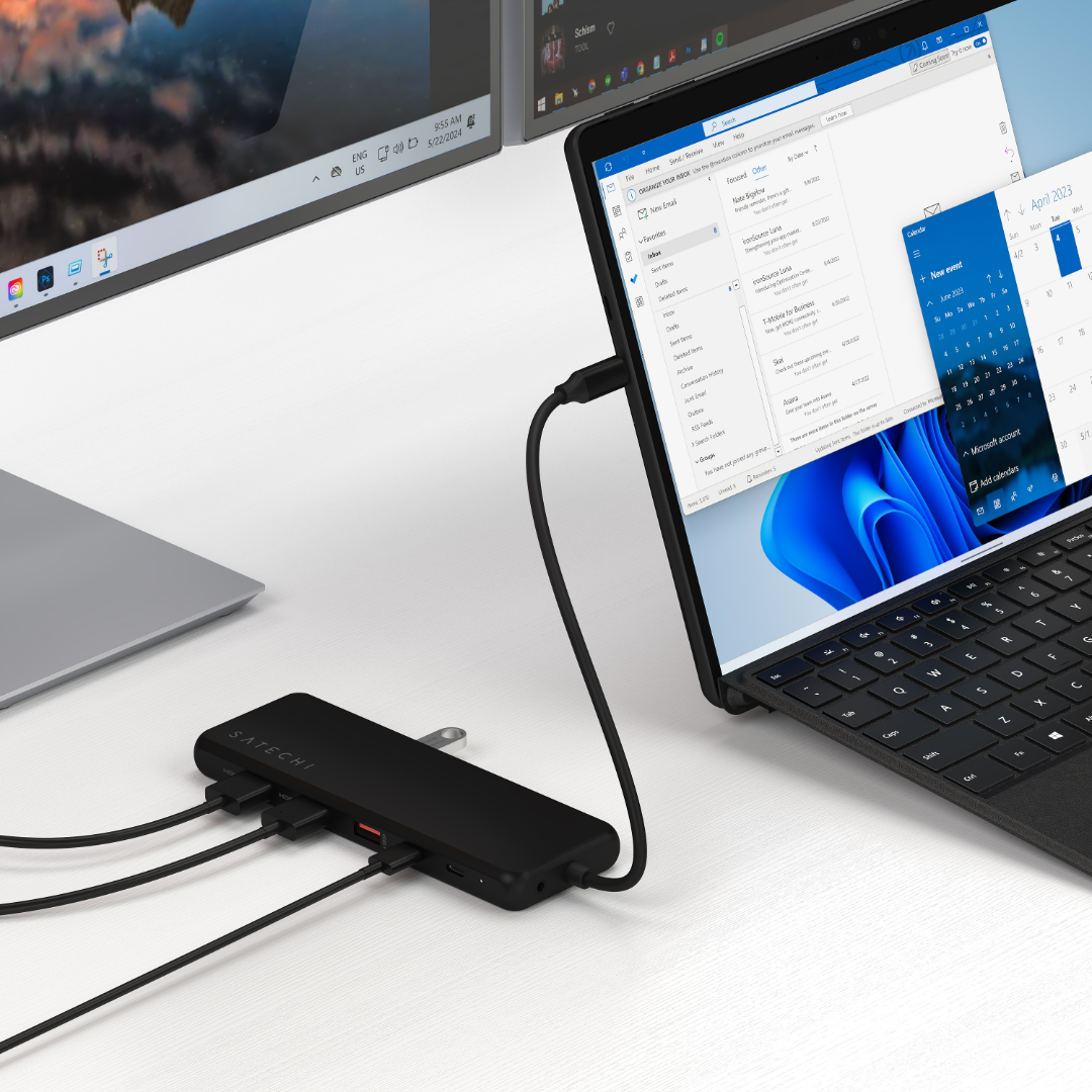Satechi 13 in 1 USB-C Üçlü Ekran Multiport Adaptör Siyah ST-P3D13K