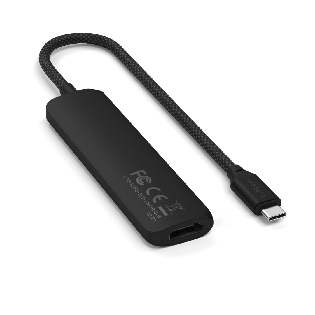 Satechi 4 in 1 USB-C Slim Multiport Adaptör 4K Siyah ST-P4SK