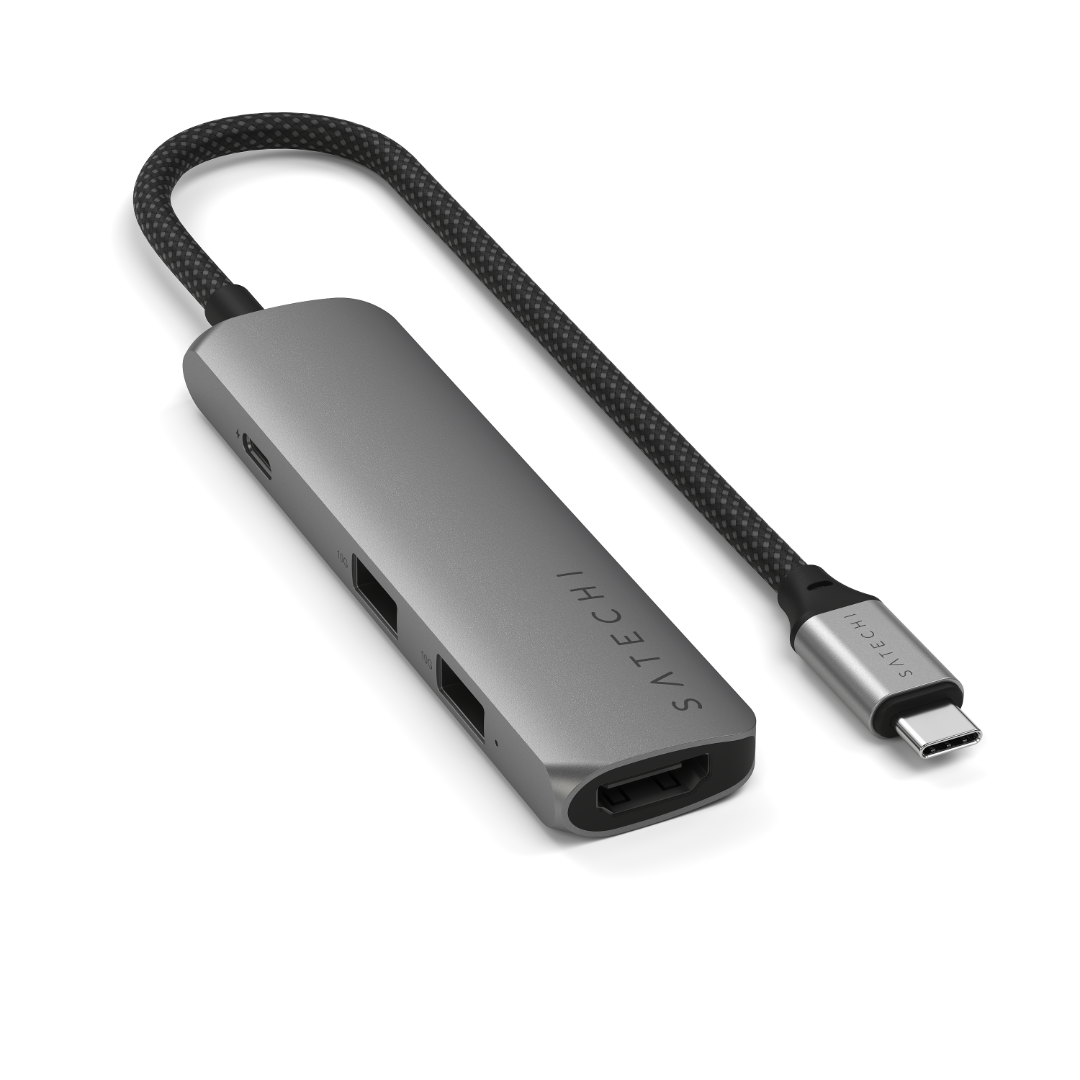 Satechi 4 in 1 USB-C Slim Multiport Adaptör 4K Uzay Grisi ST-P4SM