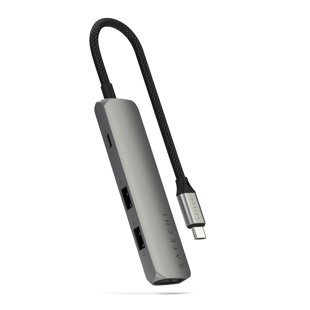 Satechi 4 in 1 USB-C Slim Multiport Adaptör 4K Uzay Grisi ST-P4SM