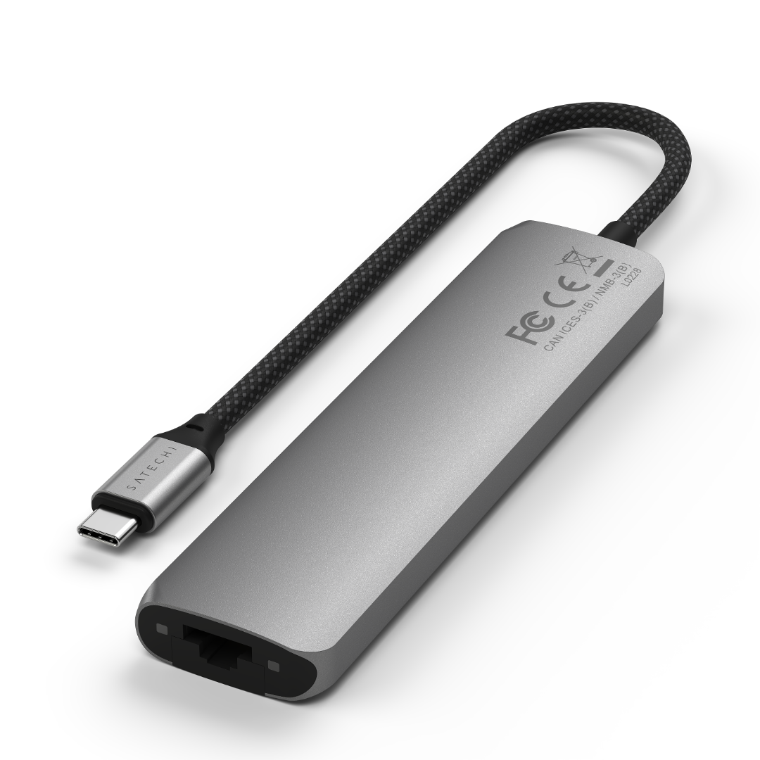 Satechi 7 in 1 USB-C Slim Multiport Adaptör Ethernet Uzay Grisi ST-P7SM
