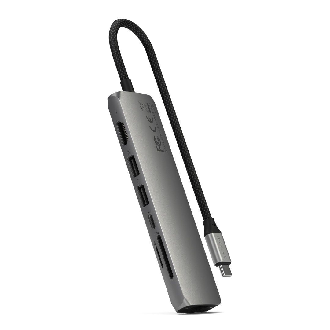 Satechi 7 in 1 USB-C Slim Multiport Adaptör Ethernet Uzay Grisi ST-P7SM
