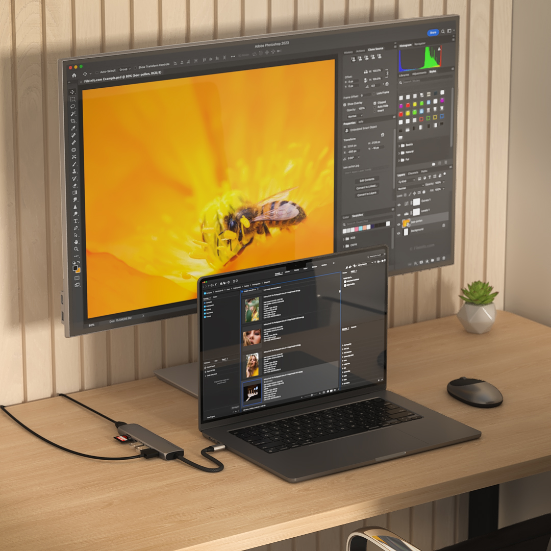 Satechi 7 in 1 USB-C Slim Multiport Adaptör Ethernet Uzay Grisi ST-P7SM