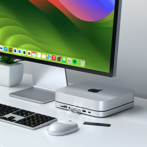 Satechi Mac Mini Stand & Hub NVMe SSD Gümüş ST-GMMSHS - Satechi - PT