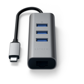 Satechi Type-C 2 in 1 USB 3.0 3 Port Hub Eth Port Uzay Grisi ST-TC2N1USB31AM
