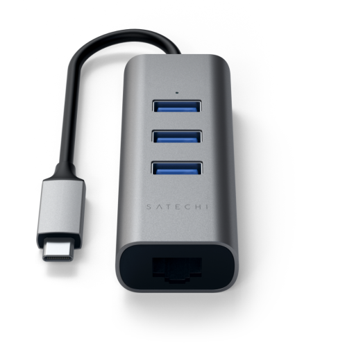Satechi Type-C 2 in 1 USB 3.0 3 Port Hub Eth Port Uzay Grisi ST-TC2N1USB31AM