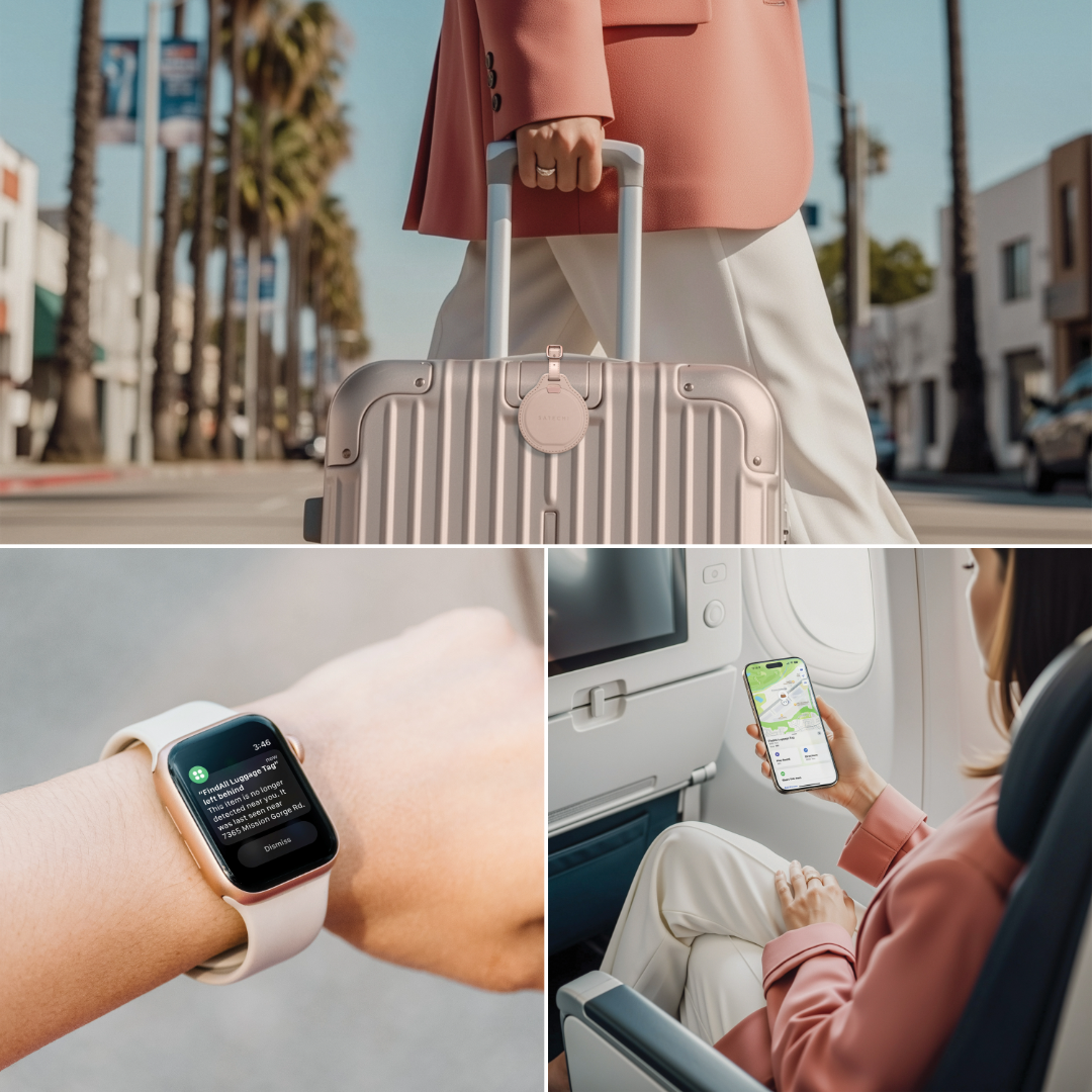 Satechi Vegan Deri FindAll Bavul Tag Rose ST-LFALTR