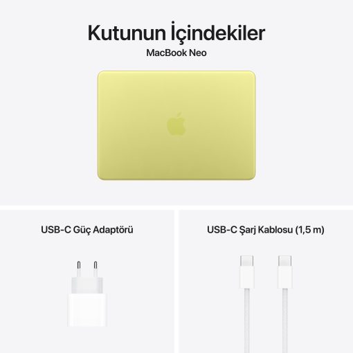 MacBook Neo 13 inc A18 Pro 6CPU 5GPU 8GB 256GB Puslu Sarı MHFD4TU