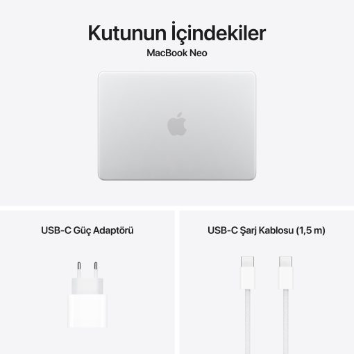 MacBook Neo 13 inc A18 Pro 6CPU 5GPU 8GB 256GB Gümüş MHFA4TU/A