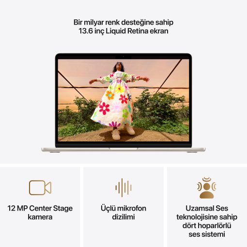 MacBook Air 13 inc M5 10CPU 8GPU 16GB 512GB Yıldız Işığı MDHA4TU/A