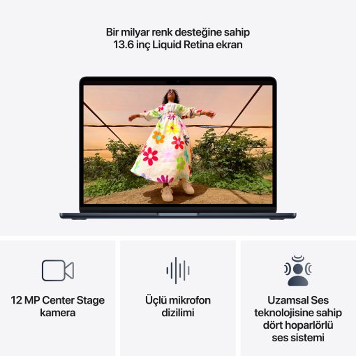 MacBook Air 13 inc M5 10CPU 10GPU 32GB 1TB Gece Yarısı Z1L8000H1 MacBook Air 13 inc M5 10CPU 10GPU 32GB 1TB Gece Yarısı Z1L8000H1