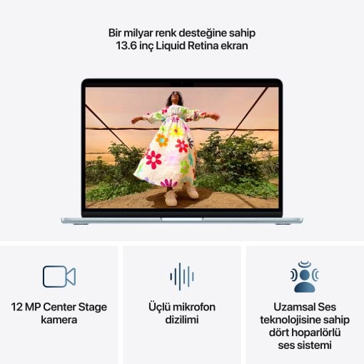 MacBook Air 13 inc M5 10CPU 10GPU 16GB 1TB Gök Mavisi MDHJ4TU/A