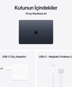 MacBook Air 15 inç M5 Gece Yarısı Kutu İçeriği